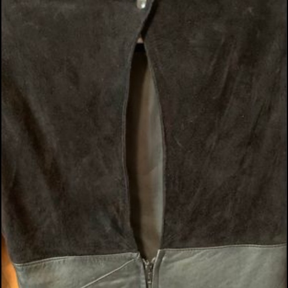 Vintage 1980s Bianca black suede and leather dress - Picture 4 of 5